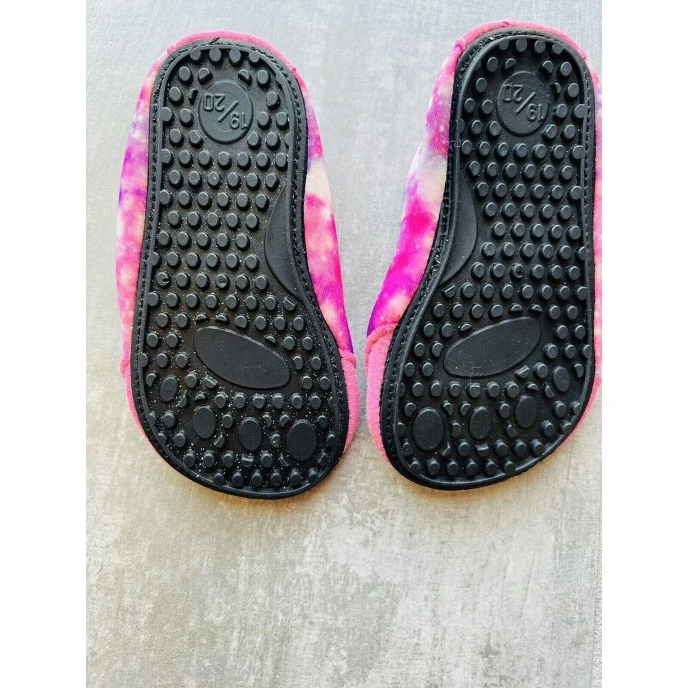 Baby Girl Water Shoes Beach Sand Sock Grip Pink Tie Dye Pool Non Slip 12-18m